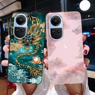 For Oppo Reno10 Pro Case Dragon Painted Back Cover Soft Silicone Casing For Oppo Reno 10 Pro Plus Reno10 Pro+ 5G Phone Case