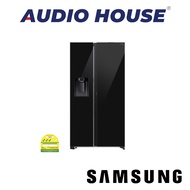 SAMSUNG RS80F65J3BSS  634L SIDE BY SIDE FRIDGE  BLACK GLASS  3 TICKS  W912xH1786xD716MM   2 YEARS WA