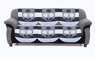 IMFAB 2 Pieces Net Fabric 3 Seater Net Sofa Cover Stripes Design Black