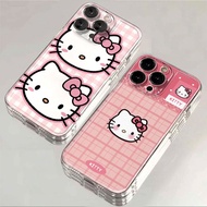Cute Wave Point Grid Pattern Hello Kitty Case For VIVO V60 V50 40 Lite Y03 Y28S Y04 Y29 Y29S Y20 Y12
