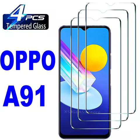 2/3/4Pcs Tempered Glass For OPPO A91 Tempered Glass Screen Protector Glass