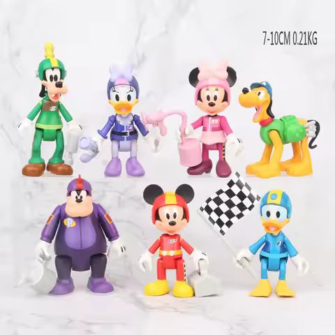 7Pcs/Set Action Figures Toys Mickey Minnie Mouse Donald Daisy Duck Goofy Pluto Model Dolls Kids Gift