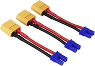 OliYin 3pcs XT60 Male to EC2 Female Connector Adapter with 1.96inch/5cm 16awg Wire for RC Lipo Batte