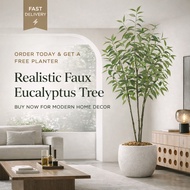 Artificial Eucalyptus Tree | Realistic Faux Willow Eucalyptus Plant for Home & Office Decor