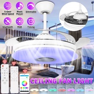 44 IN 1 2 Inches Modren RGB Ceiling Fan with Light APP bluetooth Music Fans Light Bedroom Smart Ceiling Lamps With Remote Control