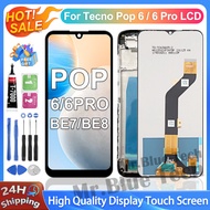 For Tecno Pop 6 / Pop 6 Pro LCD Display BE7 BE8 Touch Screen With Frame Digitizer Assembly Replaceme