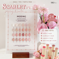 เซตสีเจลไซรัป Moding Scarlet Petals Jelly Nude 24 สี พร้อมชาร์ทโชว์