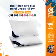 1kg Hilton Five Star Hotel Grade Pillow 11 Color Options Luxurious Ultimate Comfort 1000g