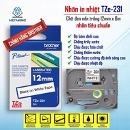 Brother TZe-231 printed label (12mm x 8m - Black text on white background)