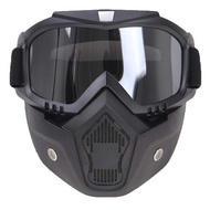 TaffSPORT BOLLFO Goggles Kacamata + Masker Full Face Helem Goggle Mask Helm Gun Ski Motor Cross Tope