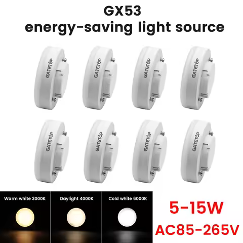 1-20PCS GX53 LED Spotlight wide Voltage AC85-265V 5-15W Daring light source wardrobe cabinet light D