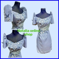 ◷ ☼ ▦ Modern filipiniana midi dress for graduation or for sponsor dress