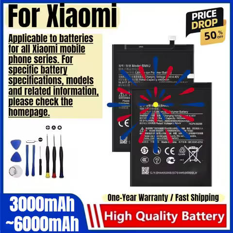 Battery for Xiaomi Redmi Note2/Note3/Note4/Note5/Note6/Note7/Note8/Note9/Note 10/Note 11/Note 12/ Pr