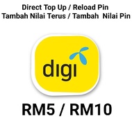 (BUKA 10.00 AM-10.00 PM) Digi Prepaid Direct Top up / Reload PIN RM5/RM10