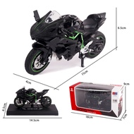 Miniatur Motor Ninja Statis Skala 1: 18 Miniatur Diecast Motor Kawasaki H2r