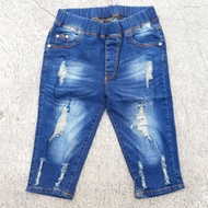 Short jeans For Women Ripped jeans 78 Leggings Rubber Waist Drawstring rip