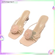 Flower High Heels Women's Open Toe Heels Rubber PU