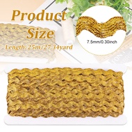 0.78 inch-1.33 inch/20-34mm Wide Rick Rack Trim 10 Yards White Wave Bending Fringe Trim Braided Wove