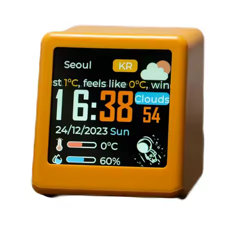 Mini WIFI Desktop Animated Weather Clock, Creative Decoration, Multifunctional Desk Clock, Weather S