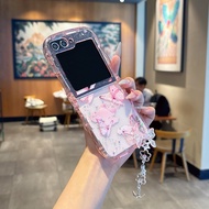 Biruiqu Case For Samsung Galaxy Z Flip 3 Z Flip 4 Z Flip 5 Z Flip 6 New Folding Case Slim Transparen