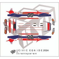 HOTWHEELS Hot Wheels Civic EG6 Turbo IDE Transparent decal