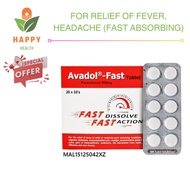 Avadol-Fast Paracetamol 500mg Tablet 10's ( 1 strip ) - Reducing Fever, Headache & Mild Pain