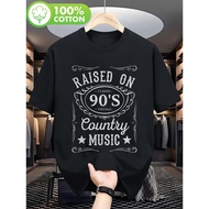 A Nostalgic T-Shirt Featuring 90S Retro Music, Showcasing The Phrase "Raised on 90S Country Music" A