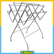 Foldable Rack Stainless Steel Cloth Hang Dry Wheel Rak Ampaian Sidai Jemur Kering Baju Kain Roda Rod