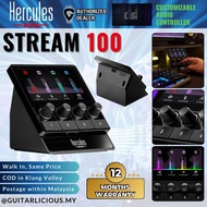 Hercules DJ Stream 100, Audio Mixer for Content Creators, Streaming, and Gaming, Up to 8 Tracks, LCD Screen / Stream-100