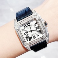 Cartier Cartier Watch Women's Medium Santos Series Automatic Mechanical Back Diamonds