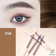 MD ดินสอเขียนคิ้วแบบหมุน 2 in 1 กันน้ำดินสอเขียนคิ้ว มีหัวแปรงปัดคิ้ว  Double eyebrow pencil