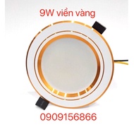 9W ceiling light with gold rim, 100