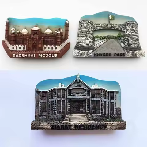 Pakistan Fridge Magnets Tourist Souvenir Badshahi Mosque In Lahore Khyber Pass Magnetic Refrigerator