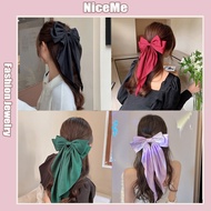 Korean Girl Long Bow Hairpin Elegant Large Ribbon Hair Clip Fashion Scarf Hair Clip Sepit Rambut 发夹