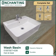 Set Wastafel Gantung Kotak Keramik Europe Enchanting E1357 SET