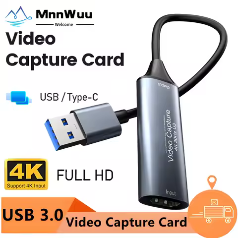 Type-c USB 3.0 Video Capture Card 4K HDMI-compatible to USB/Type-c Gaming Live Streaming Video Recor