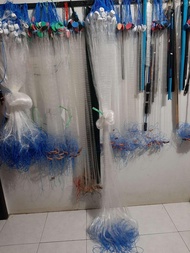 Jaring Ikan Siap Pakai 3 Lapis Tinggi 2,5m Panjang 30m Luar 5in Senar 0,20mm Dalam 1,75in Senar 0,15