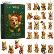 [Bgu] 2025 Corgis Advents Calendars, With 24 Acrylic Corgis Pendants For Christmas Countdown, Suitab
