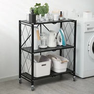 H8888 - 3-layer Folding Kitchen Shelf Without Installation/Multifunctional 3-level Folding Shelf