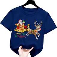 kaos anak perempuan/laki laki gambar merry christmas natal 1-12tahun lengan pendek k.043