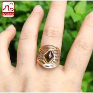 Baceda Natural Tourmaline Citrine Blue Topaz S925 Silver Ring Free Adjustment Size