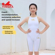 YINGFA Girls Competition Swimwear Training Knee Length Swim Suit Kids Swimwear