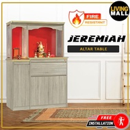 Living Mall Jeremiah Oriental Altar Table with Top Altar Cabinet Fire Resistant Altar Cabinet
