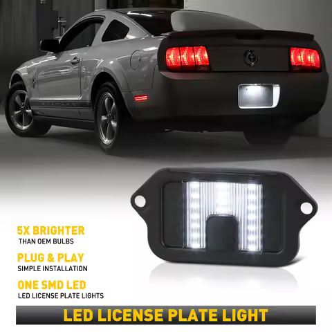 1PC For Ford Mustang Base Bullitt GT Shelby GT500 GT500KR 2005 2006 2007 2008 2009 LED License Plate