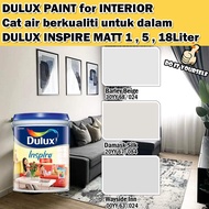 ICI DULUX INSPIRE INTERIOR MATT 18 Liter Barley Beige / Damask Silk / Wayside Inn