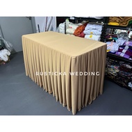 Page #1 5ft Table Skirting With Top Layer Meja Canopy Khemah Long Table Skirting Velcro Pleated Tabl
