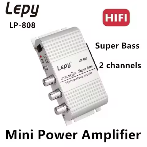 Lepy LP-808 HIFI Audio Amplifier Car Power AMP 2.0 Channel Digital Subwoofer Stereo BASS Audio Playe