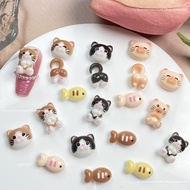 50pcs Nail Cute Cat Fish Series Taiyaki Cartoon Resin Nails Art DIY Charms Decorations