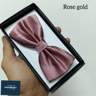 Dsai Men's rose gold bow tie ribbon tie polka dot bow tie for adult men
