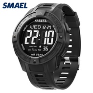 SMAEL  8126  Jam tangan lelaki fesyen sukan dengan tali getah, kalis air dan mempunyai cahaya malam